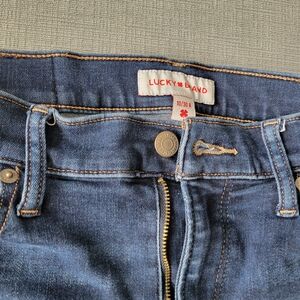 Lucky Brand Indigo Blue Denim Jeans with Contrast Stitching